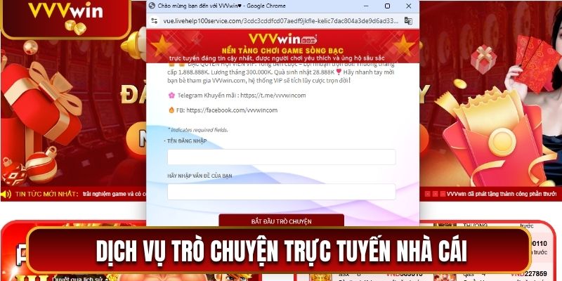 Dịch vụ trò chuyện trực tuyến nhà cái