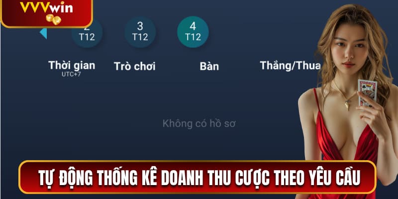 Tự động thống kê doanh thu cược theo yêu cầu